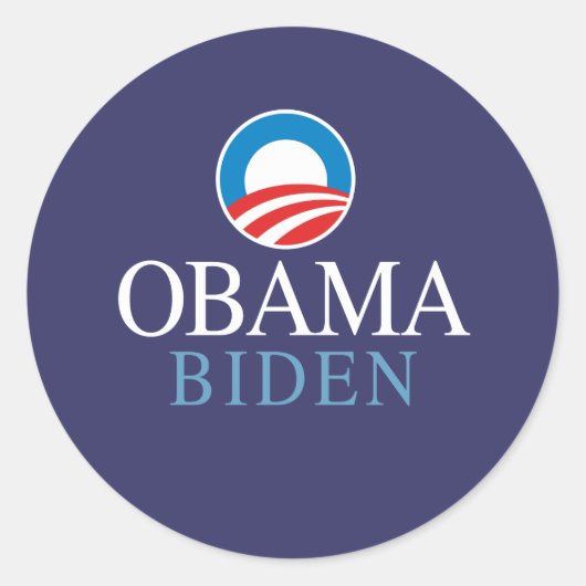 Obama Biden Runder Aufkleber (Vorderseite)