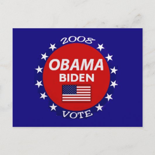 Obama Biden Vote Postcard Postkarte (Vorderseite)