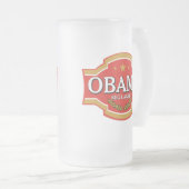 Obama-Bier-Tasse Mattglas Bierglas (VorderseiteRechts)