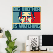 Obama Big Brother beobachtet Poster (Heimbüro)