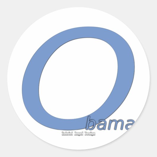 Obama Big O Runder Aufkleber (Vorderseite)