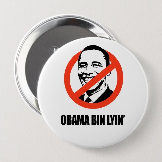 Obama bin lyin' button (Vorne & Hinten)