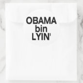 Obama bin Lyin' Runder Aufkleber (Tasche)