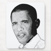 Obama-Bleistift-Zeichnen Mousepad (Vorne)