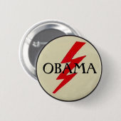 OBAMA-Blitz-Bolzen-Knopf Button (Vorne & Hinten)