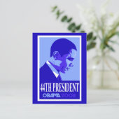 Obama Blue 44. Präsident Postcard Postkarte (Stehend Vorderseite)