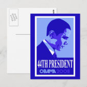 Obama Blue 44. Präsident Postcard Postkarte (Vorne/Hinten)
