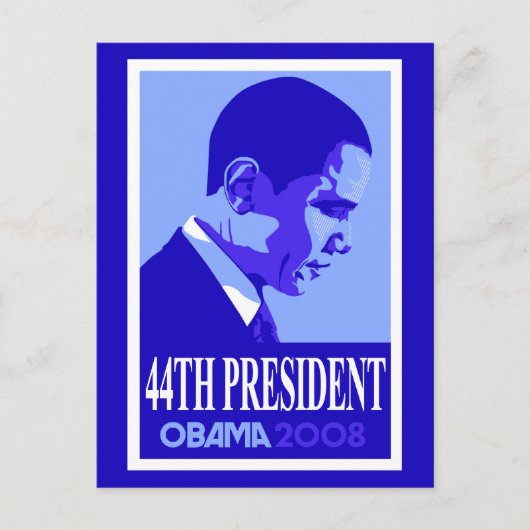 Obama Blue 44. Präsident Postcard Postkarte (Vorderseite)