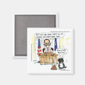 Obama & Bo Satirealer Cartoon schenkt T-Shirts und Magnet (Vorderseite/Rückseite)