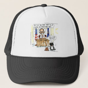 Obama & Bo Satirealer Cartoon schenkt T-Shirts und Truckerkappe