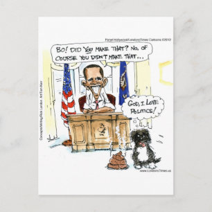 Obama & Bo Satirische Cartoon-Geschenke T-Shirts & Postkarte
