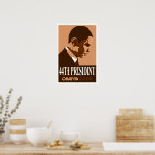 Obama Brown 44. Präsident Poster 3 (Küche)
