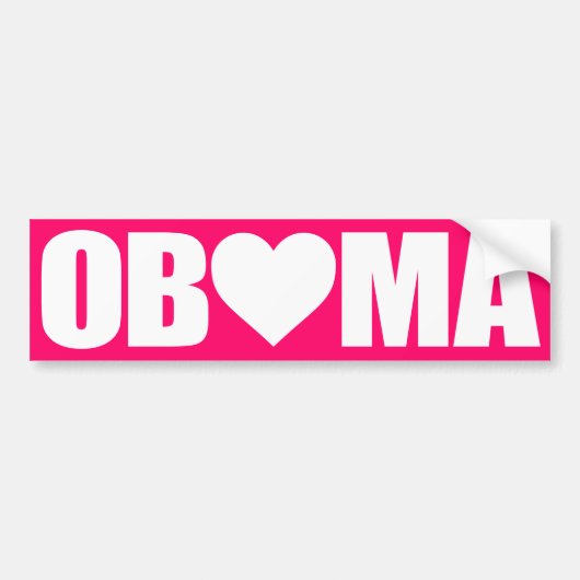 ""OBAMA" BUCHSTABIERT MIT HERZEN " AUTOAUFKLEBER (Vorne)