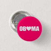 ""OBAMA" BUCHSTABIERT MIT HERZEN " BUTTON (Vorne & Hinten)