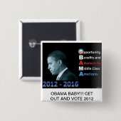 OBAMA-BUTTONE BUTTON (Vorne & Hinten)