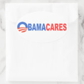 Obama Cares Ovaler Aufkleber (Tasche)