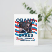 Obama Cares Postkarte (Stehend Vorderseite)
