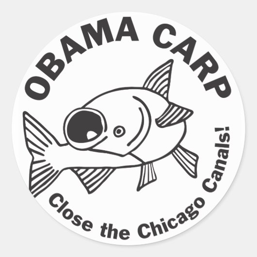 Obama Carp Runder Aufkleber (Vorderseite)