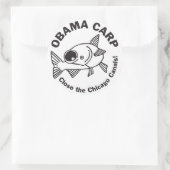 Obama Carp Runder Aufkleber (Tasche)