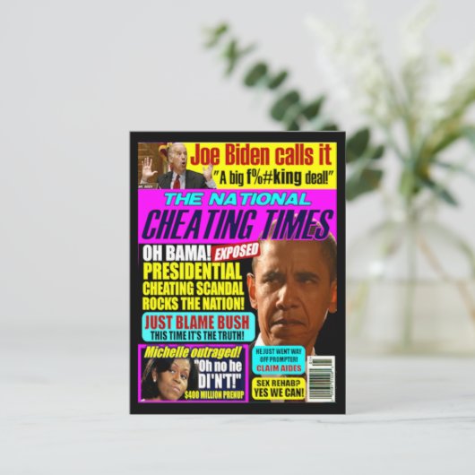 Obama-Cheat-Post-Karte Postkarte (Stehend Vorderseite)