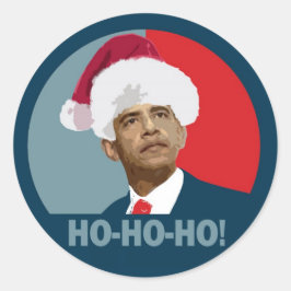 Obama Christmas Ho Ho Ho Ho Runder Aufkleber