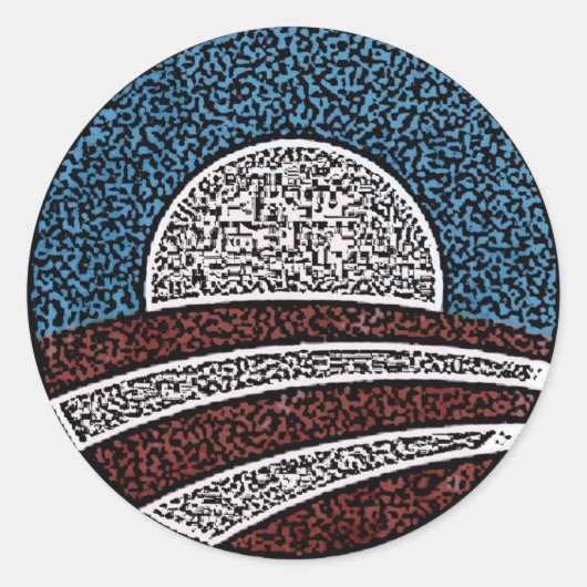 Obama Circle Runder Aufkleber (Vorderseite)