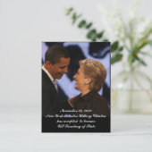 Obama - Clinton Amtseinführung Keepsakes Postkarte (Stehend Vorderseite)
