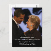 Obama - Clinton Amtseinführung Keepsakes Postkarte (Vorne/Hinten)