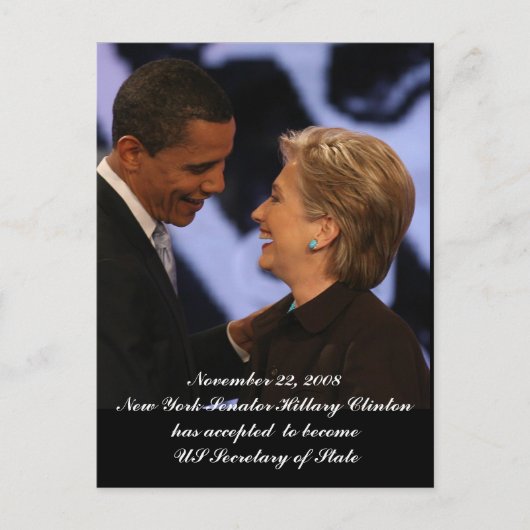 Obama - Clinton Amtseinführung Keepsakes Postkarte (Vorderseite)