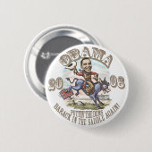 Obama-Cowboy 2008 Button (Vorne & Hinten)