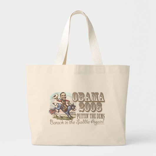 Obama-Cowboy 2008 Jumbo Stoffbeutel (Vorne)