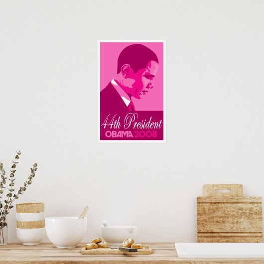 Obama Dark Pink 44. Präsident Poster (Küche)