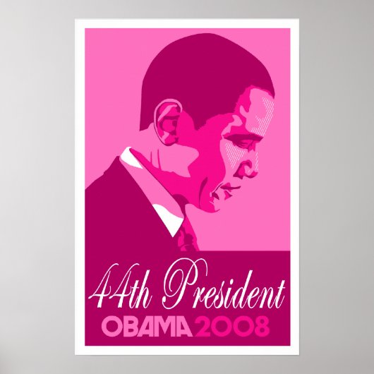 Obama Dark Pink 44. Präsident Poster (Vorne)