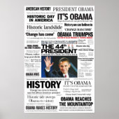 Obama: Das 44. Headline Collage Poster von Präside (Vorne)
