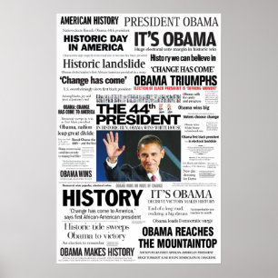 Obama: Das 44. Headline Collage Poster von Präside
