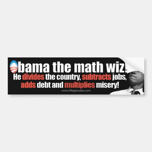 Obama das Mathe wiz - AntiObama 2012 Autoaufkleber (Vorne)