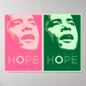 Obama - Das neue Hoffnungsträger-Pink und das grün Poster (Vorne)