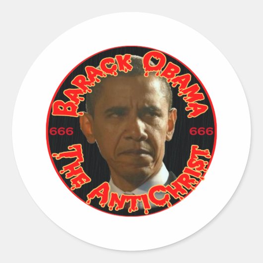 Obama Der AntiChrist Runder Aufkleber (Vorderseite)