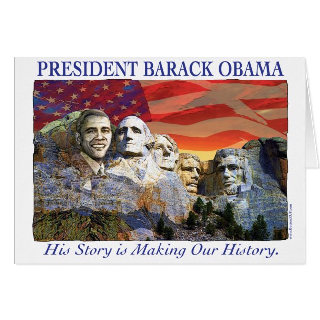 Obama, der der Geschichtsmount rushmore Karte (Vorderseite (Horizontal))