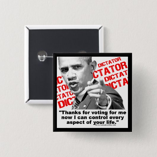 Obama der Diktator Button (Vorne & Hinten)