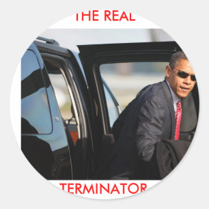 Obama - Der wahre Terminator Runder Aufkleber