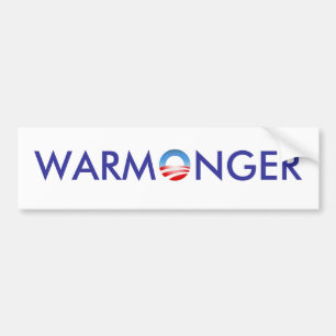 Obama der Warmonger Autoaufkleber