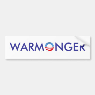 Obama der Warmonger Autoaufkleber