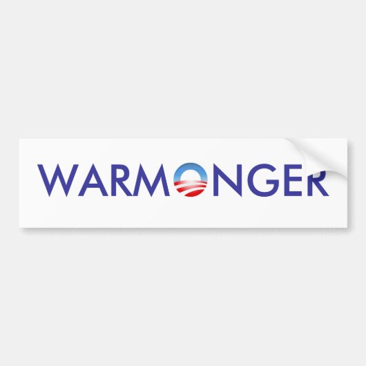 Obama der Warmonger Autoaufkleber (Vorne)