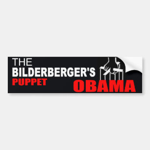 Obama - die des Bilderbergers Marionette Autoaufkleber