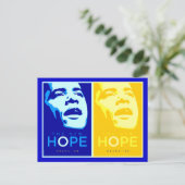 Obama - Die neue Hope Blue & Gold Postcard Postkarte (Stehend Vorderseite)