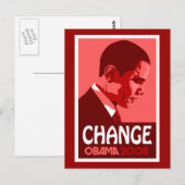 Obama - Dunkle rote Postkarte ändern (Vorne/Hinten)