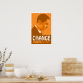 Obama - Dunkles Orange Poster ändern (Küche)