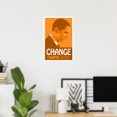 Obama - Dunkles Orange Poster ändern (Heimbüro)