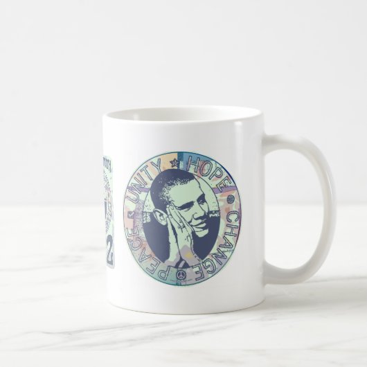 Obama-Einheit, Hoffnung, Änderung und Frieden 2012 Kaffeetasse (Rechts)